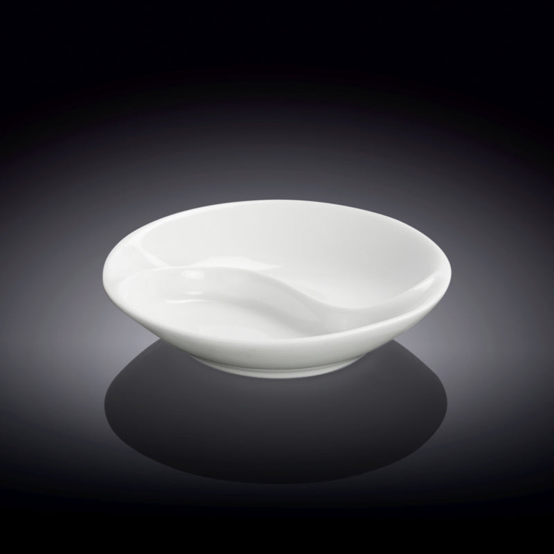 Wilmax 9cm Divided Sauce Dish - White