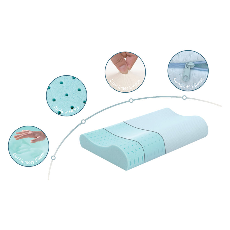ARMN Pedic Contour Gel Memory Neck Support Pillow