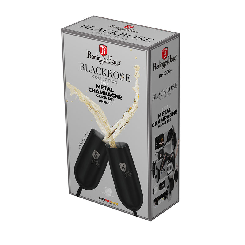 Berlinger Haus 2-Piece Flute Set - Black-Rose