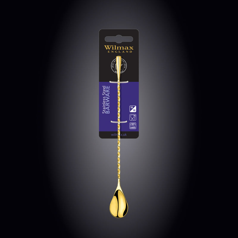 Wilmax 25cm Steel Spoon - Gold