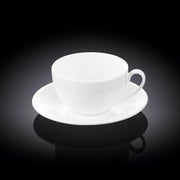 Wilmax Olivia 250ml Teacup & Coaster Set - White