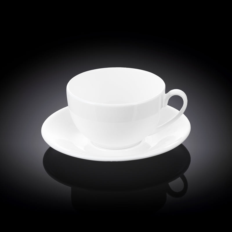 Wilmax Olivia 250ml Teacup & Coaster Set - White