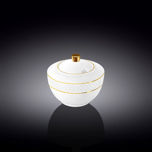 Wilmax Diamond 340ml Sugar Bowl - White & Gold