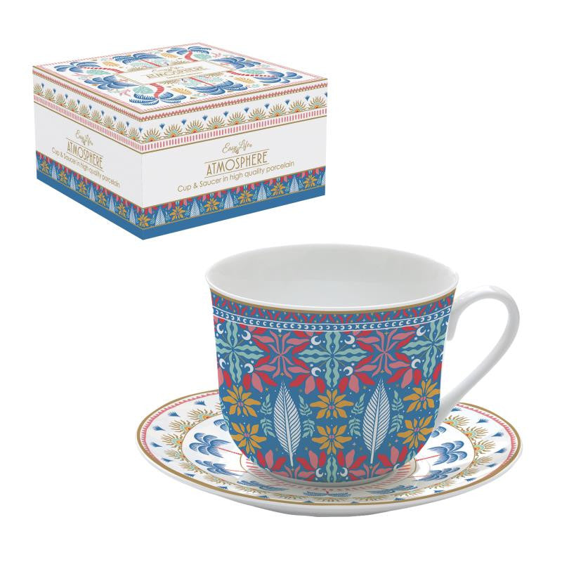 Easy Life Tropical Groovy 400ml 2-Piece Teacup Set in Box - Multicolored