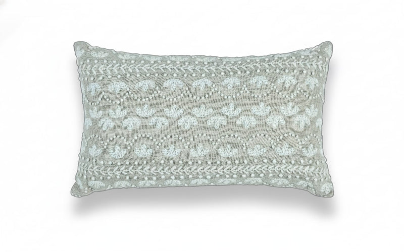 ARMN House Warming 30x50cm Cusion Cover with Borders - White & Beige