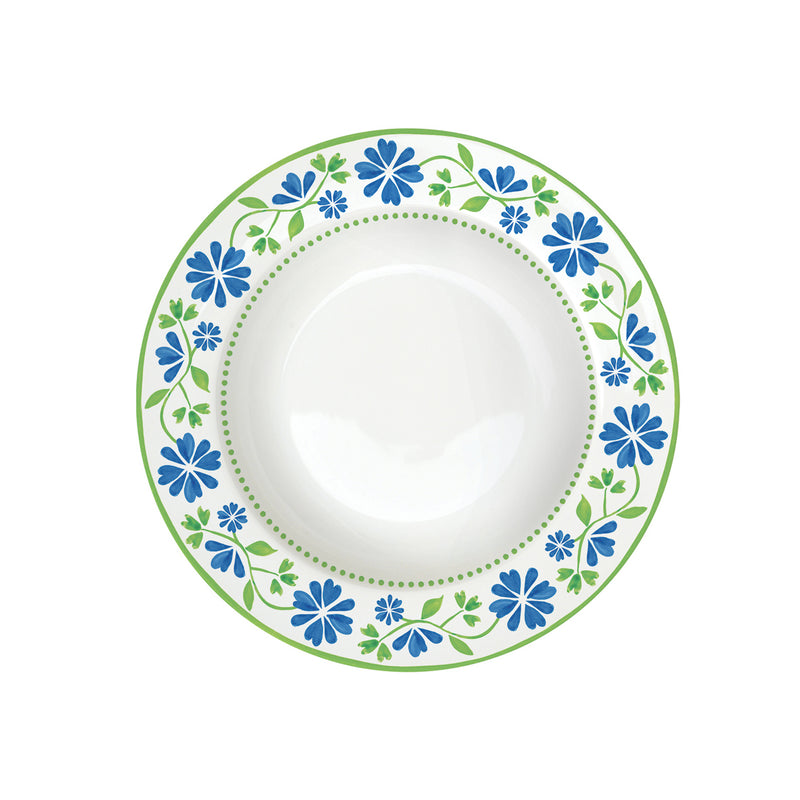 Easy Life Flowers Garden 21.5cm Soup Plate - Blue & Green