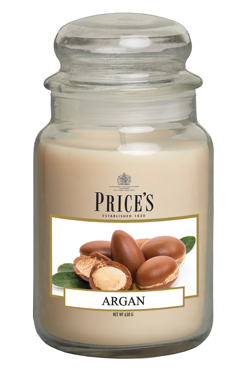 Price's Large Scented Candle Jar with Lid - Argan