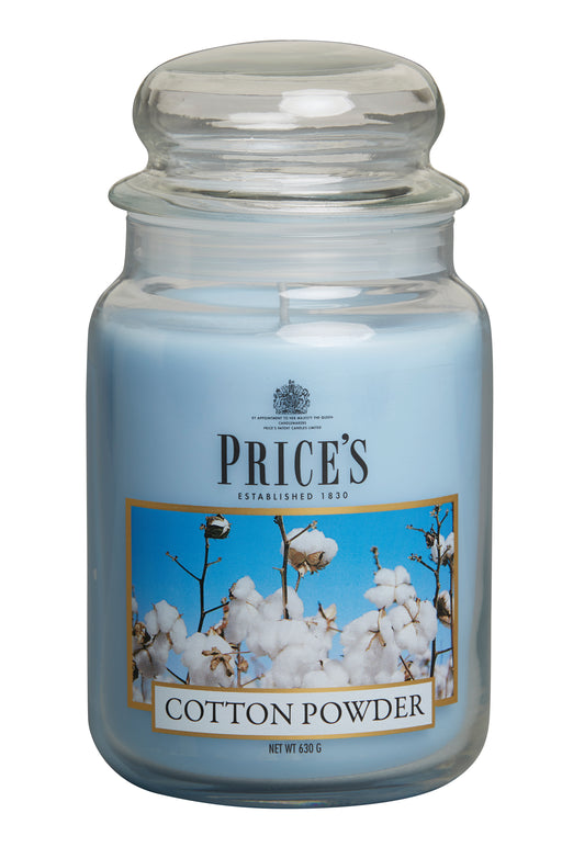Price's Large Scented Candle Jar with Lid - Cotton Powder