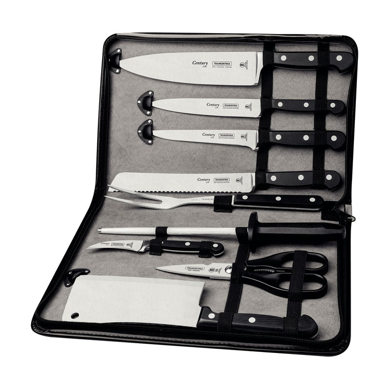 Tramontina Century 10-Piece Chefs Knife Set - Black