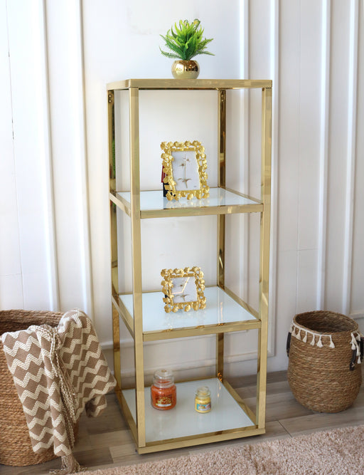 ARMN Milton 4-Shelf 45x45cm Stand - Gold