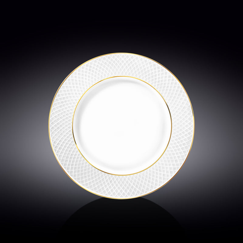 Wilmax Diamond 25.5cm Dinner Plate - White & Gold