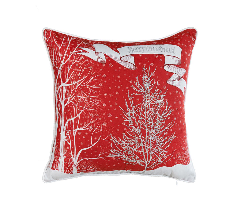 ARMN Azure Embroidered Cushion Cover - White & Red