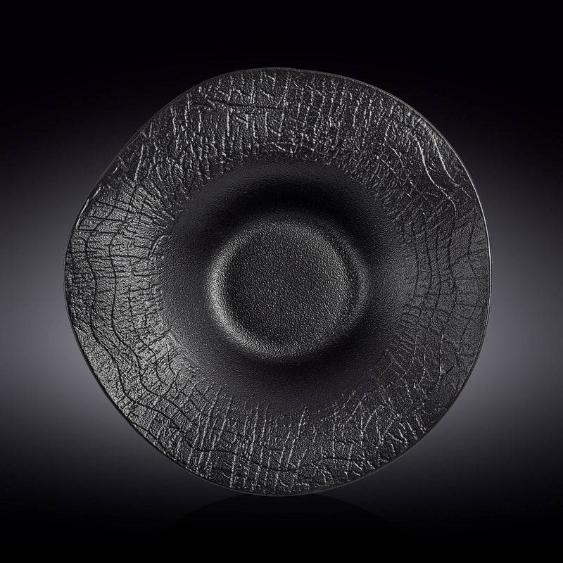 Wilmax WoodStone 36cm Deep Plate - Black