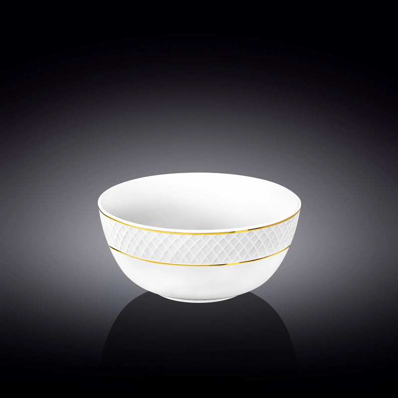 Wilmax Diamond 14cm Bowl - White & Gold