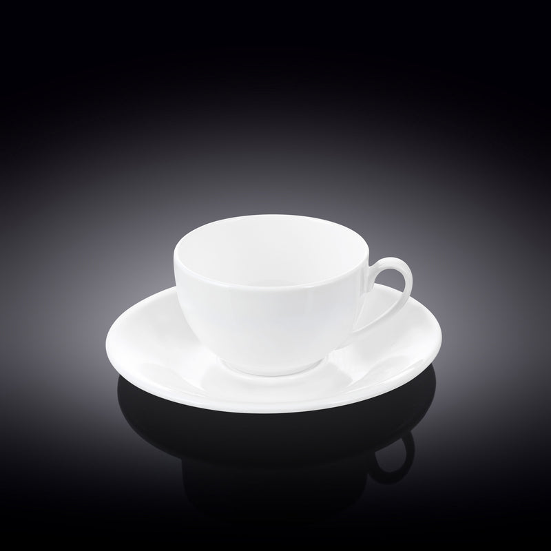 Wilmax Olivia 80ml Coffee Cup & Saucer Set - White