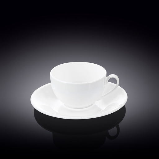 Wilmax Olivia 80ml Coffee Cup & Saucer Set - White