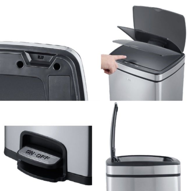 ARMN Roma 15L Steel Sensor Waste Bin - Black