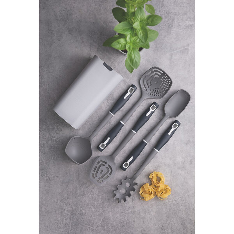 Tramontina Verano 6-Piece Utensil Set with Holder - Gray