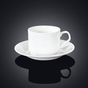 Wilmax 215ml Teacup & Coaster Set - White