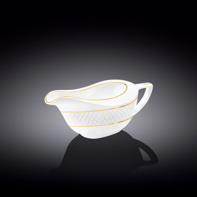 Wilmax Diamond 230ml Sauce Boat - White & Gold
