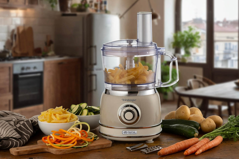 Ariete Vintage 1781 8 in 1 Food Processor - Beige