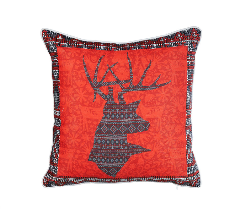 ARMN Azure Patterned Cushion Cover - Red & Gray
