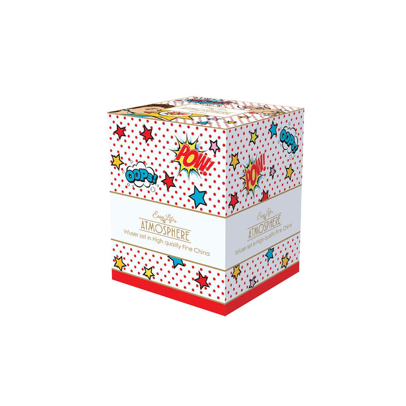 Easy Life Pop Art 350ml Mug with Infuser & Lid in Box - Multicolored