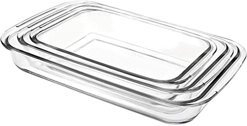 Ibili Kristall Set of 3 Rectangular Glass Trays