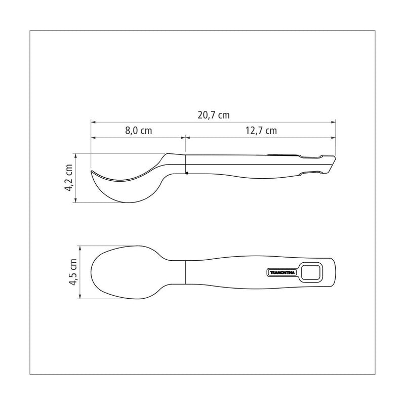 Tramontina Verano 21cm Ice Cream Scoop - Gray