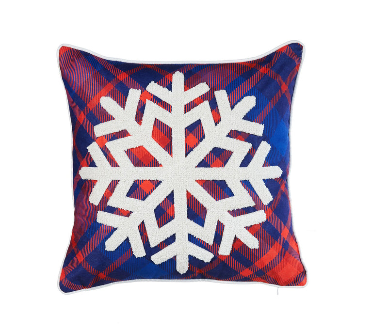 ARMN Azure Embroidered Cushion Cover - Blue & White & Red