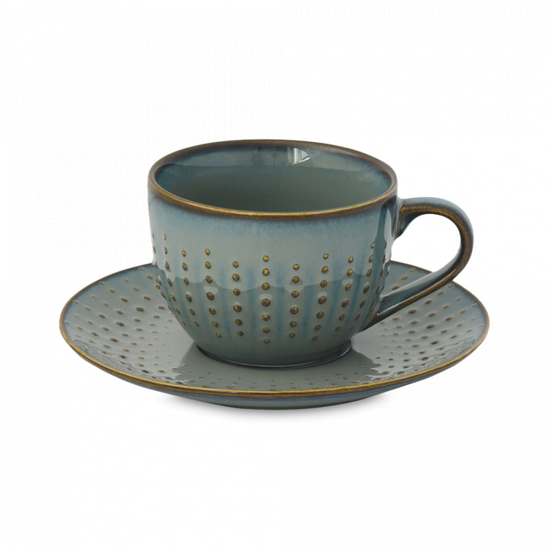 Easy Life Drops 250ml Cup & Saucer Set - Celadon