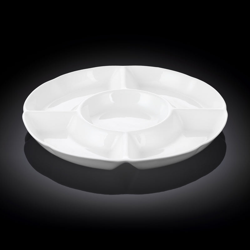 Wilmax 25.5cm Divided Round Dish - White