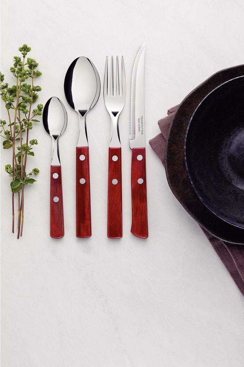 Tramontina Polywood 24-Piece Flatware Set