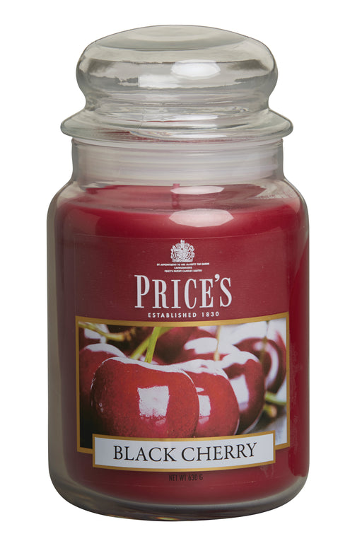 Price's Large Scented Candle Jar with Lid - Black Cherry