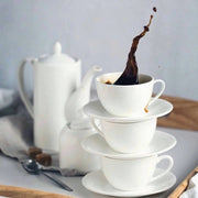 Wilmax 100ml Coffee Cup & Coaster Set - White