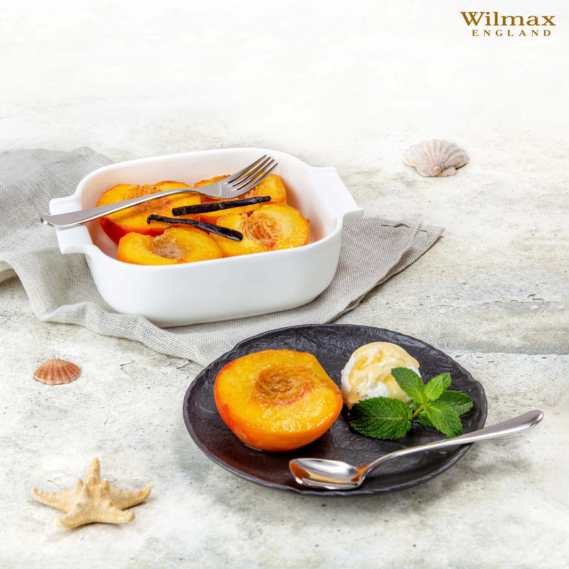 Wilmax 16.5cm Square Baking Dish with Handles - White