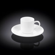 Wilmax 90ml Coffee Cup & Coaster Set - White