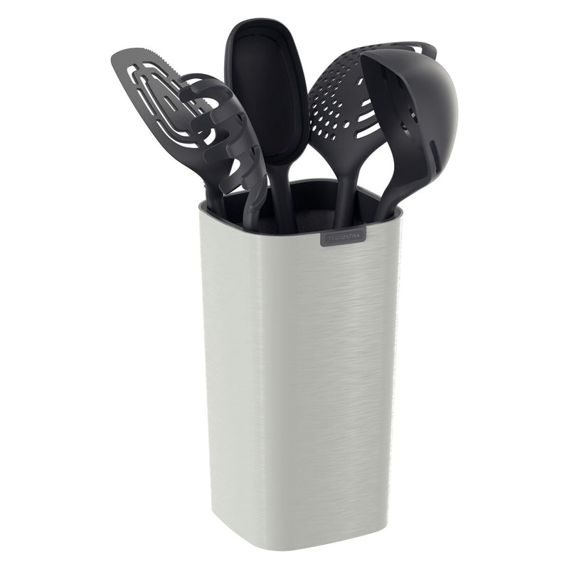Tramontina Verano 6-Piece Utensil Set with Holder - Gray