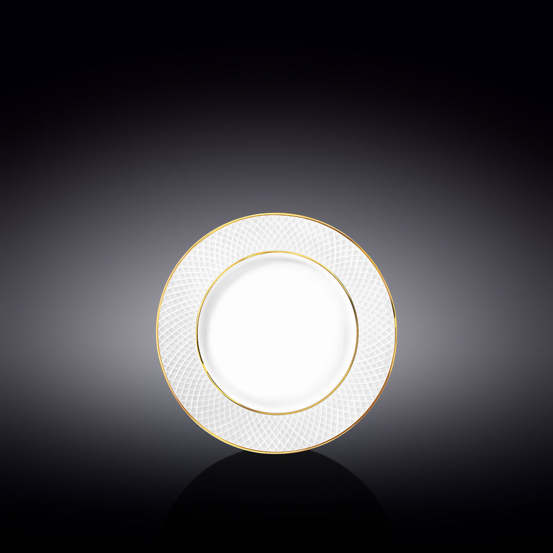 Wilmax Diamond 15cm Bread Plate - White & Gold