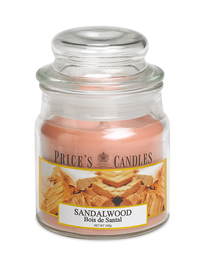 Price's Small Scented Candle Jar with Lid - Sandalwood