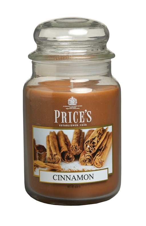 Price's Large Scented Candle Jar with Lid - Cinnamon