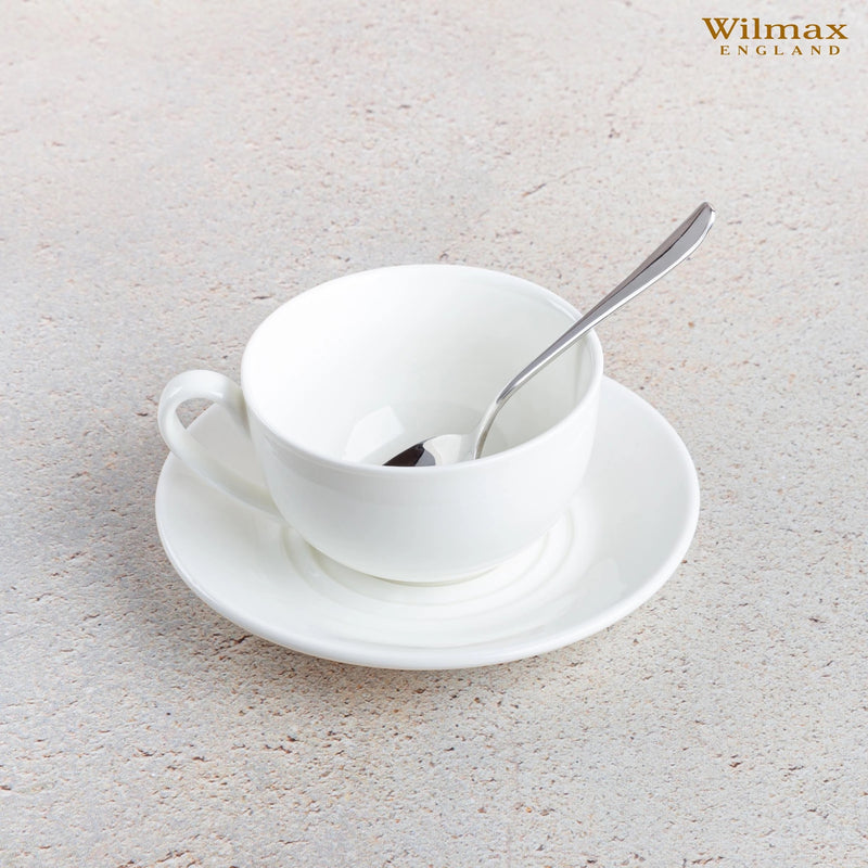 Wilmax Olivia 250ml Teacup & Coaster Set - White