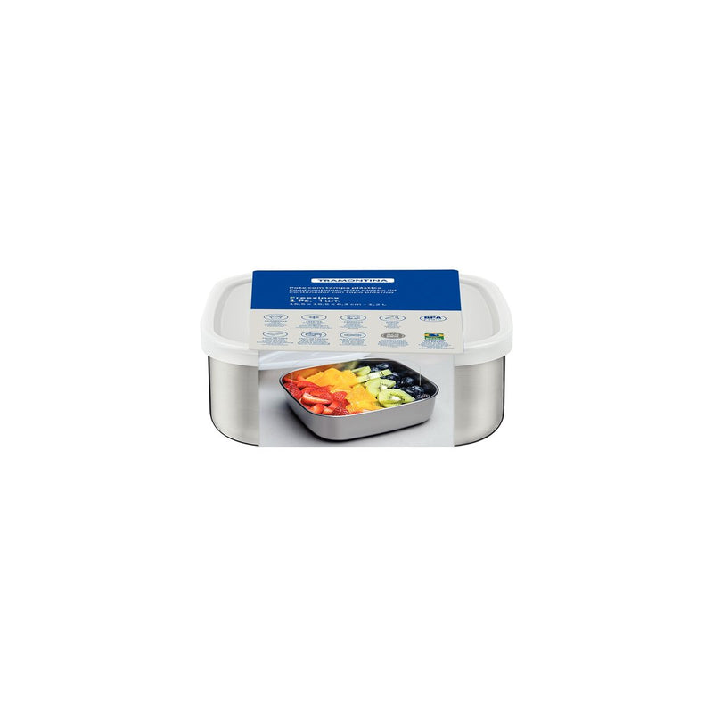 Tramontina Freezinox 2.1L Steel Square Food Container