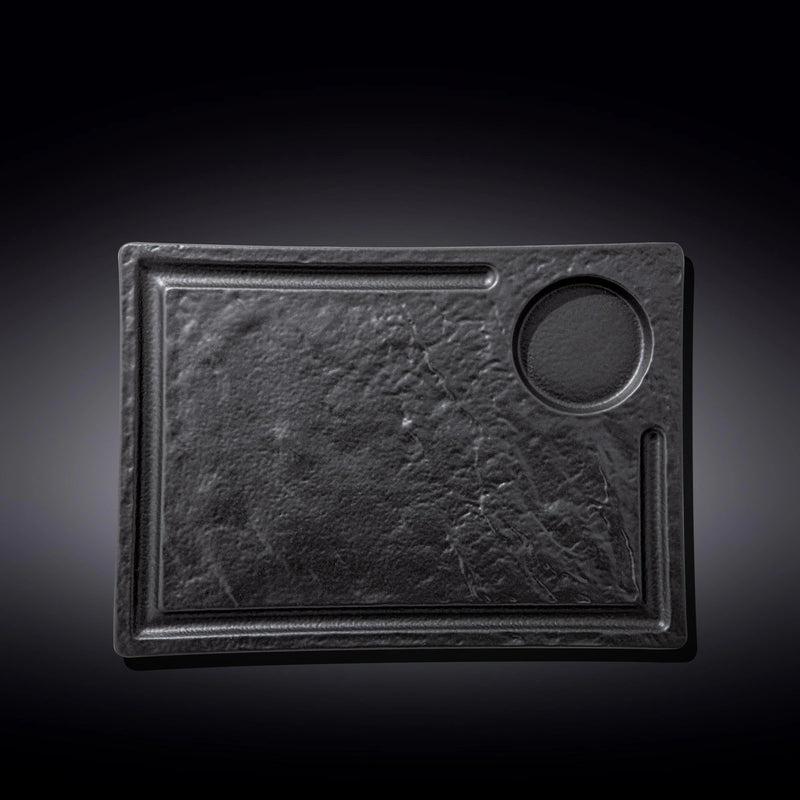 Wilmax SlateStone 32x23 Rectsngle Serving Dish - Black