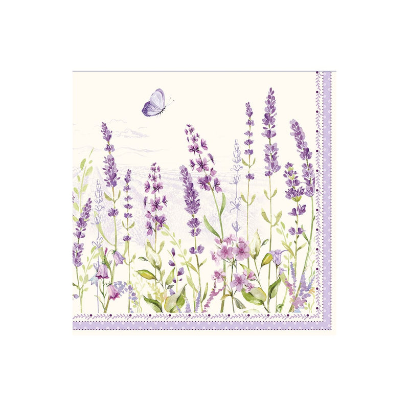 Easy Life Lavender Field 20-Piece Paper Napkin Set - Multicolored