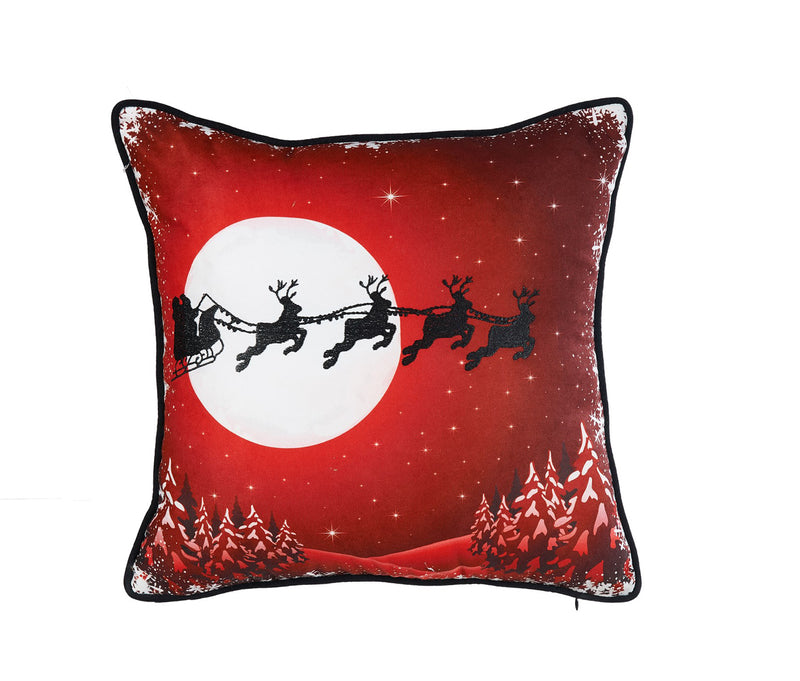 ARMN Azure Embroidered Cushion Cover - Red & White & Black