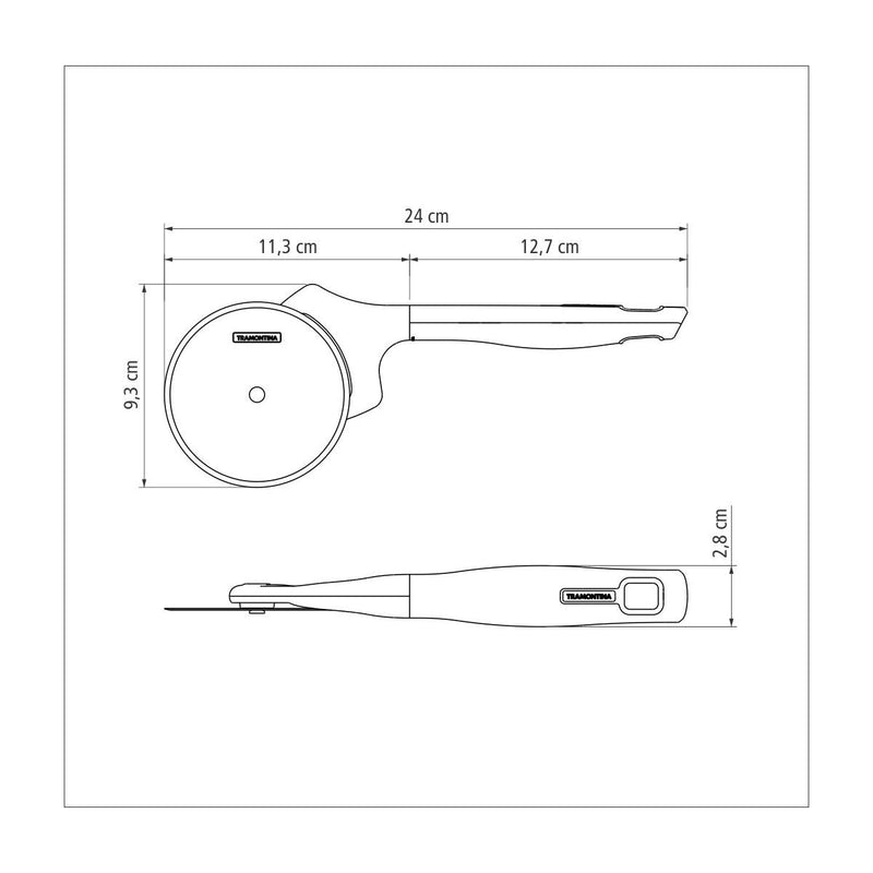 Tramontina Verano 24cm Pizza Cutter - Gray