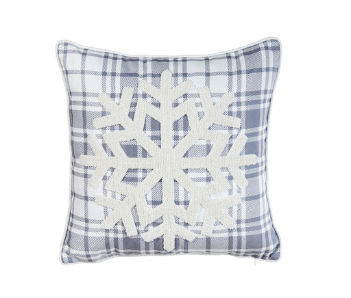 ARMN Azure Snowflake Embroidered Cushion Cover - Gray & White