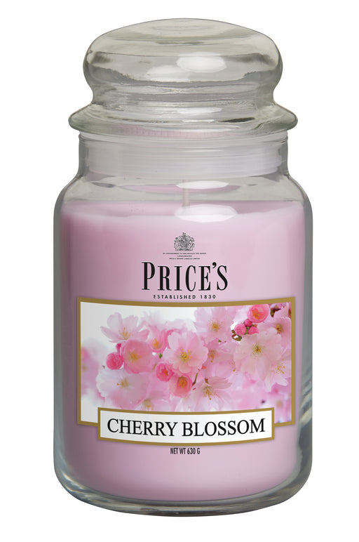 Price's Large Scented Candle Jar with Lid - Cherry Blossom