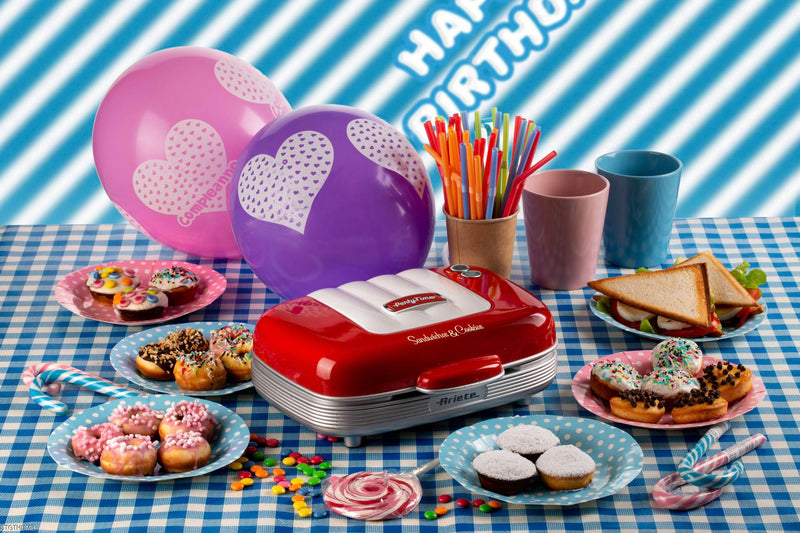 Ariete Party Time 1972 Sandwich/Muffin/Donut Maker - Red